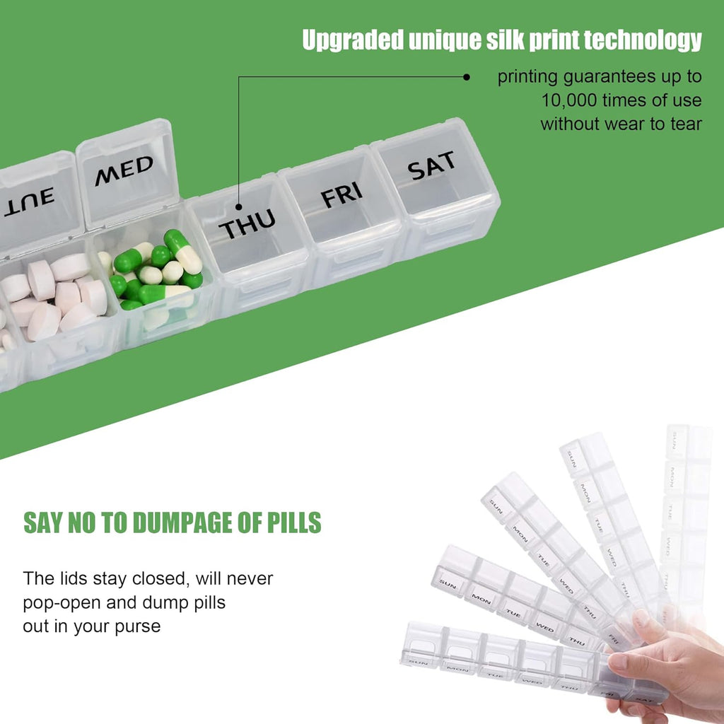 2-Pack Weekly Pill Organizer – AM/PM Compartments