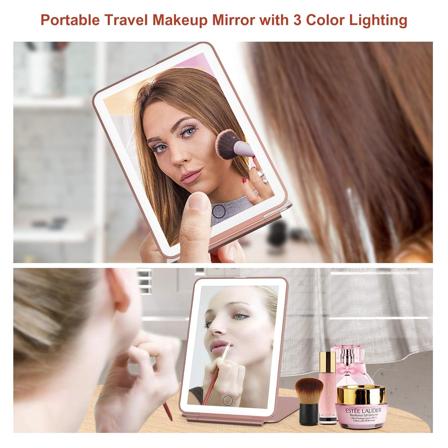 72-LED Rechargeable Travel Makeup Mirror