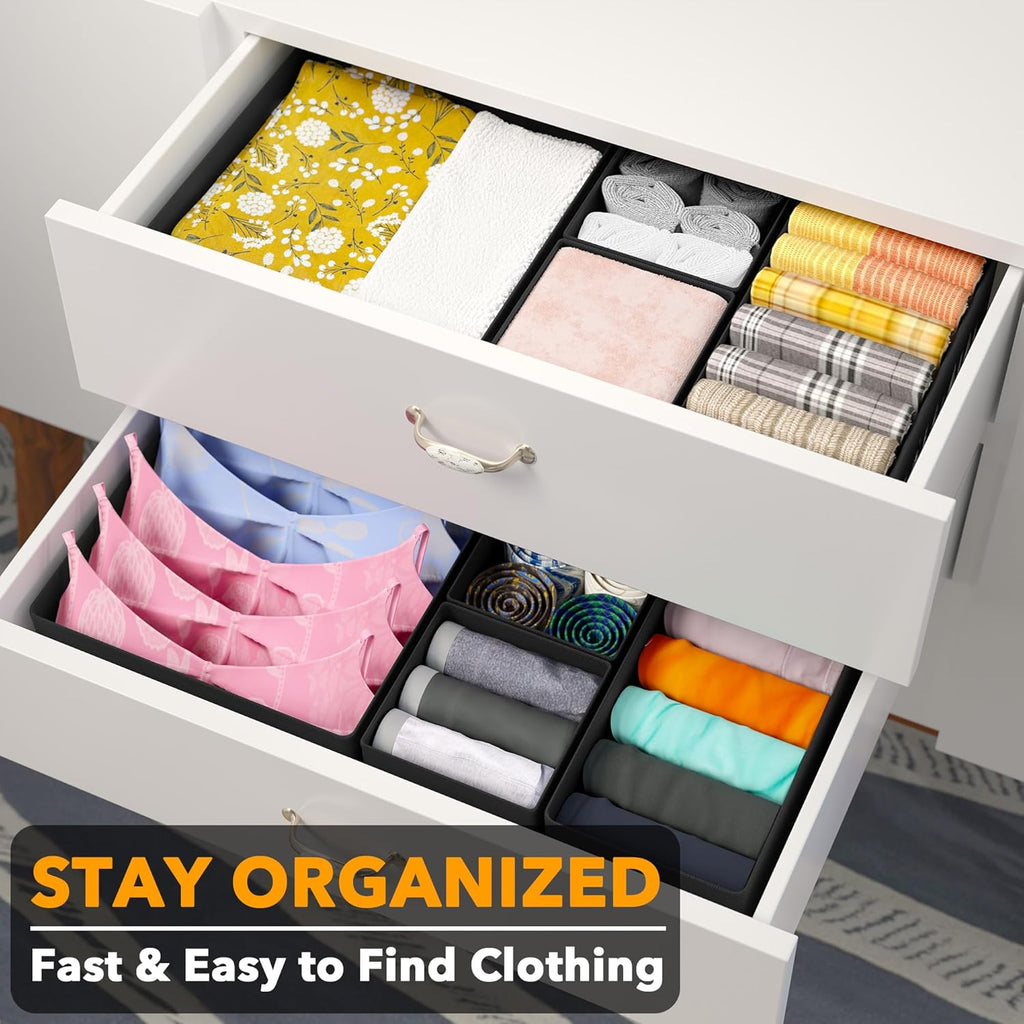 12-Pack Drawer Organizer Bins, Black
