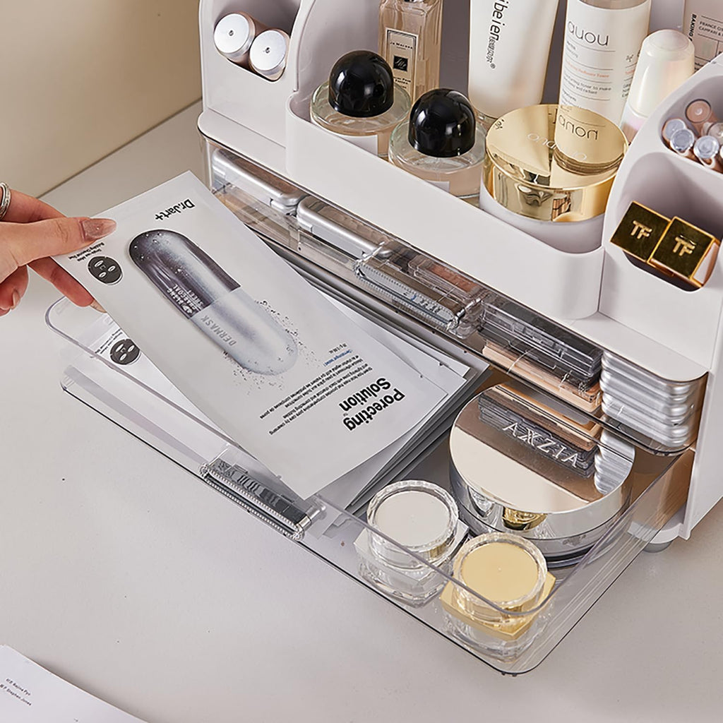 Makeup Organizer with Drawers – White