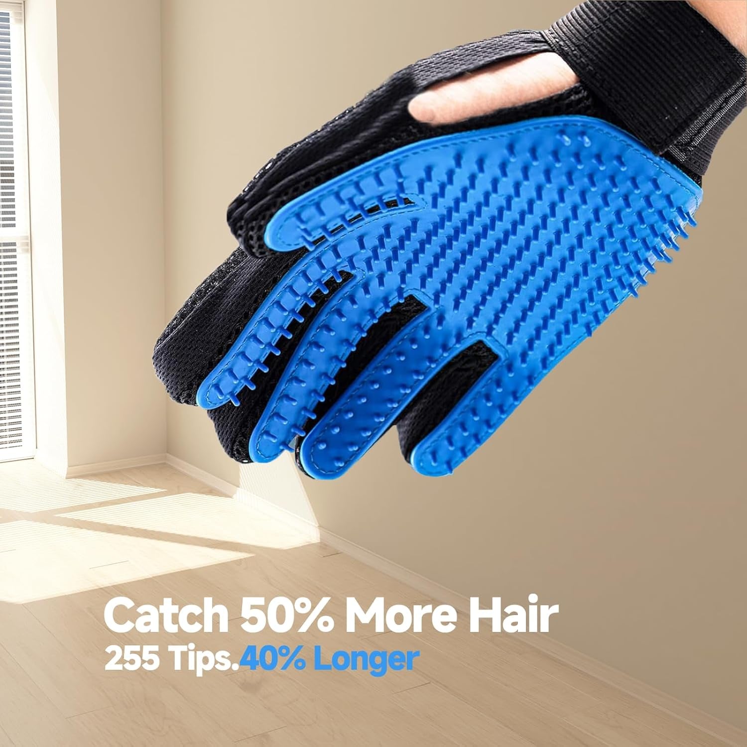 Pet Grooming Hair Removal Gloves 2-Pack