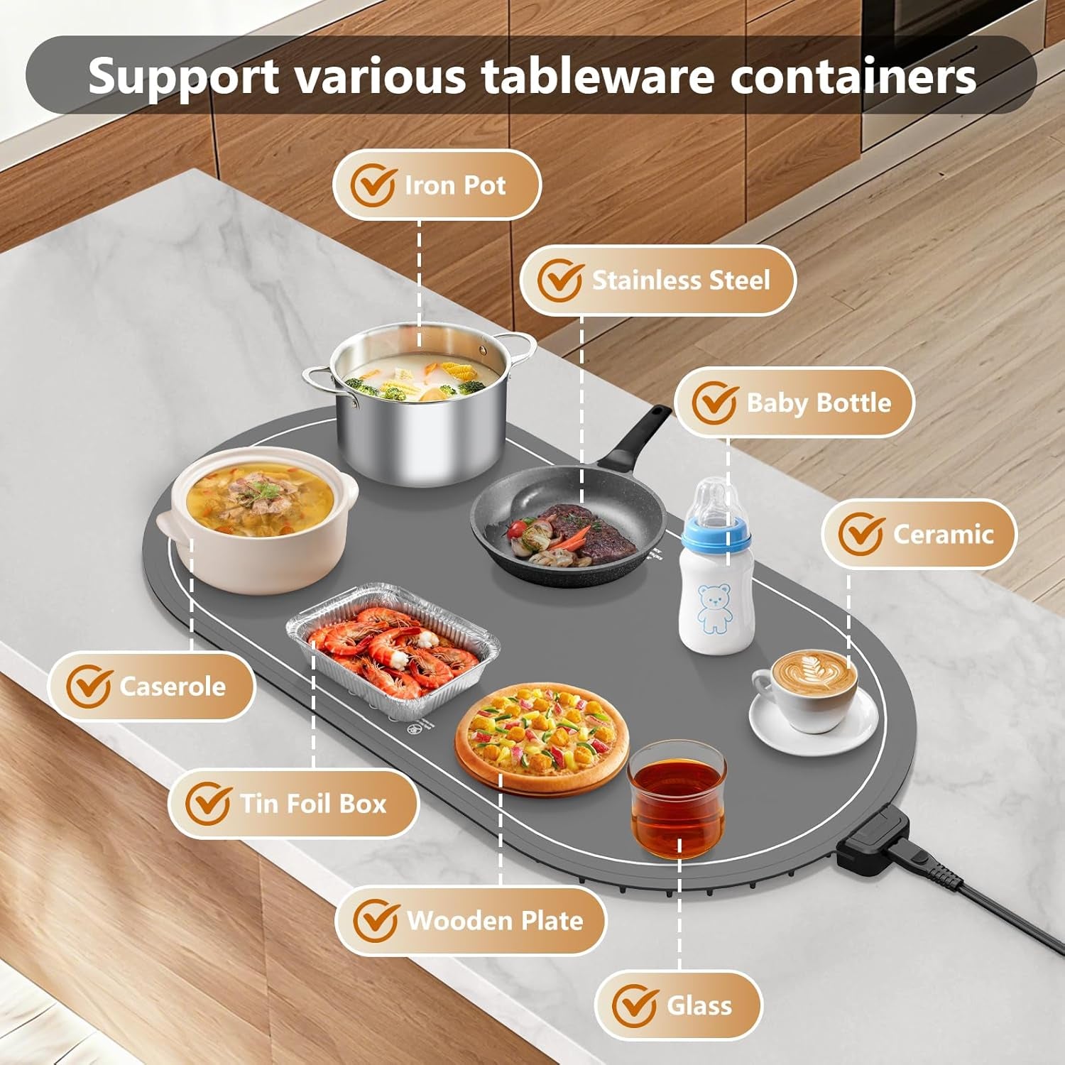 Electric Food Warming Mat with Timer