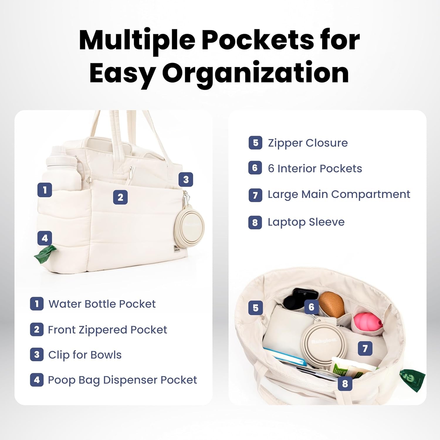 Puffer Dog Travel Bag – Pet Mom Tote