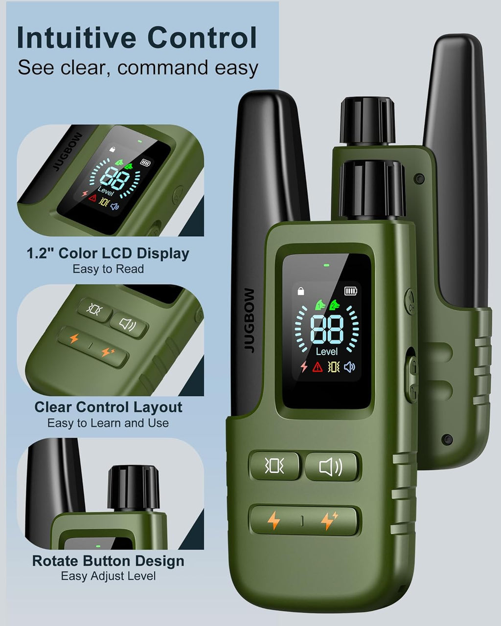4500FT Dog Shock Collar – Waterproof & Rechargeable