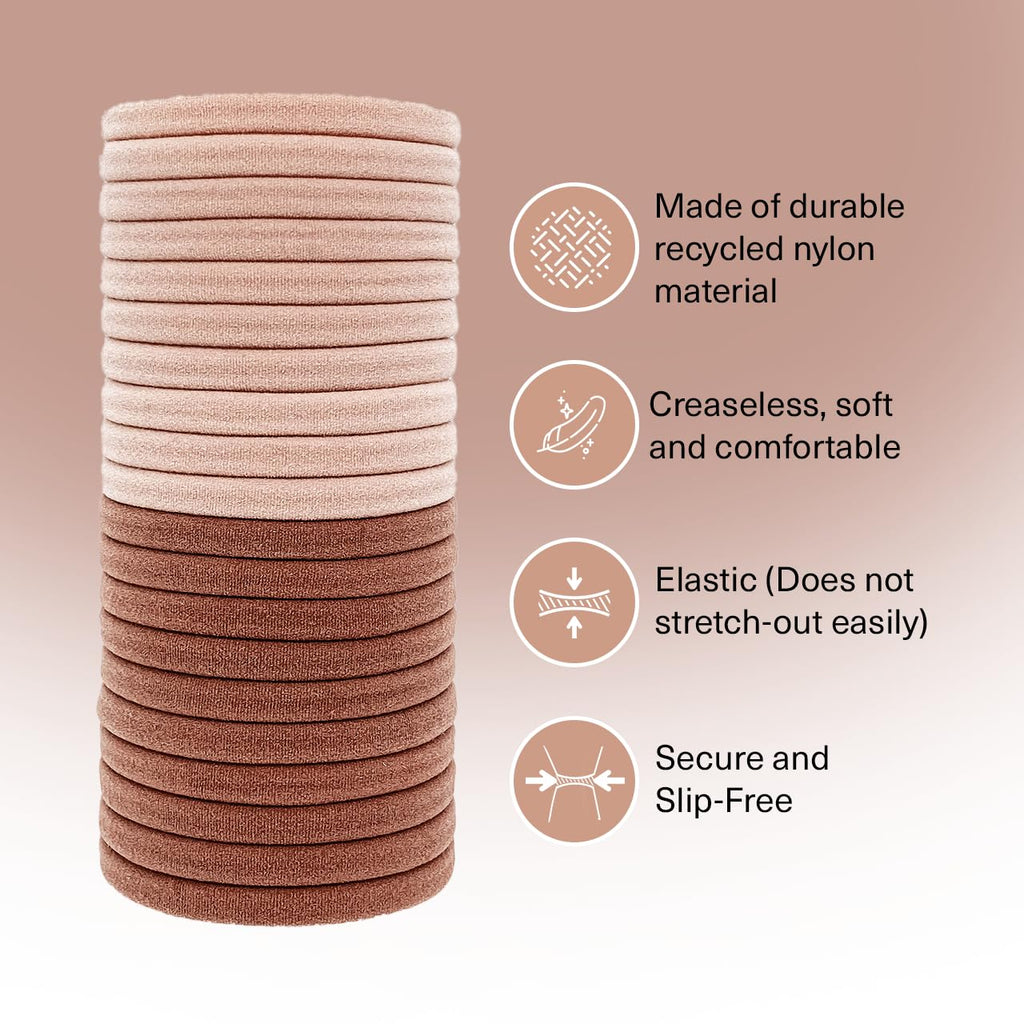 20PCS No-Damage Hair Ties – Blush