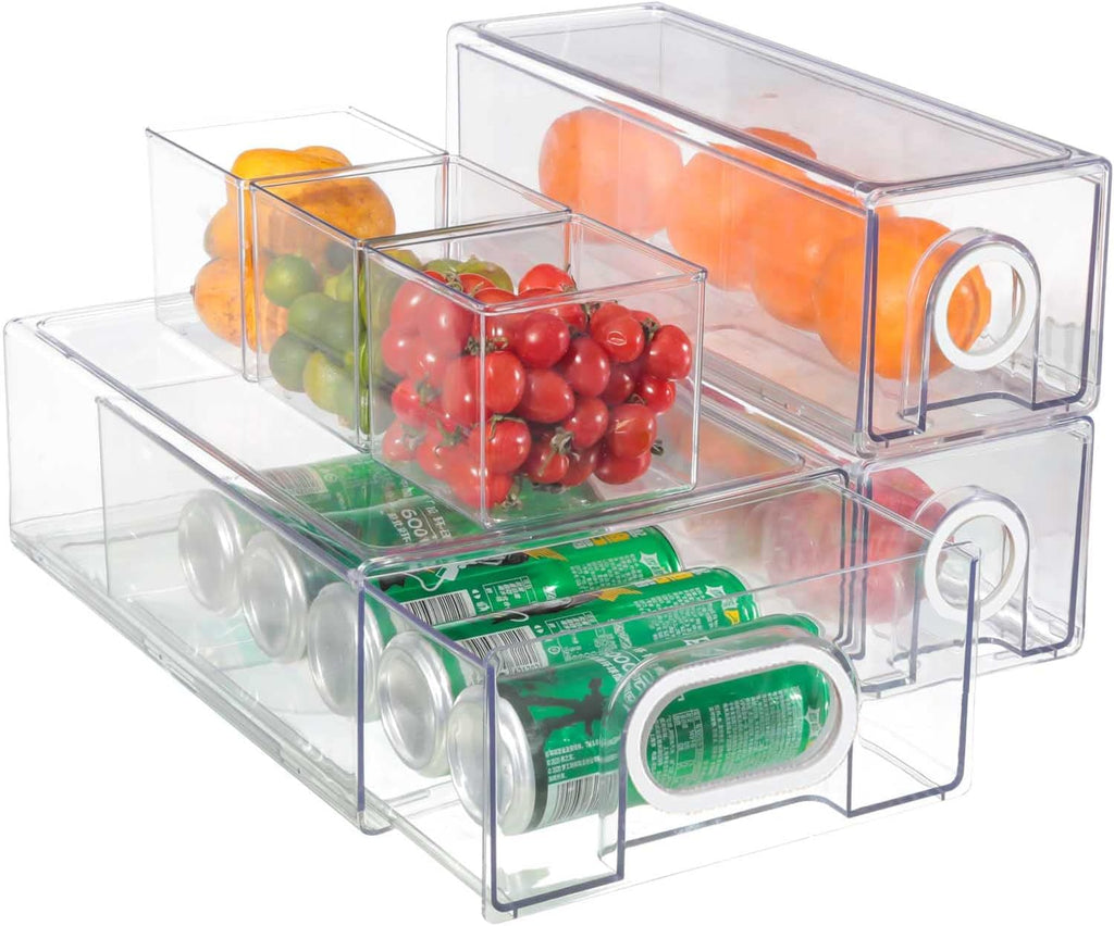 6-Piece Stackable Refrigerator Organizer Bins