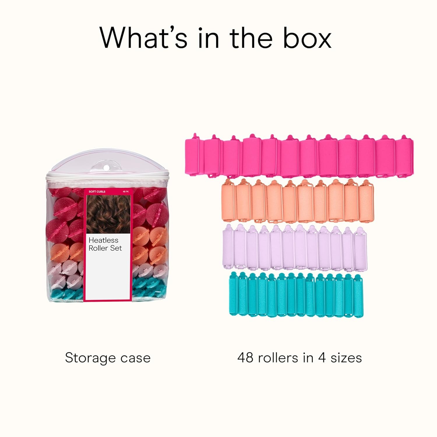 48PCS Foam Hair Rollers with Storage Case