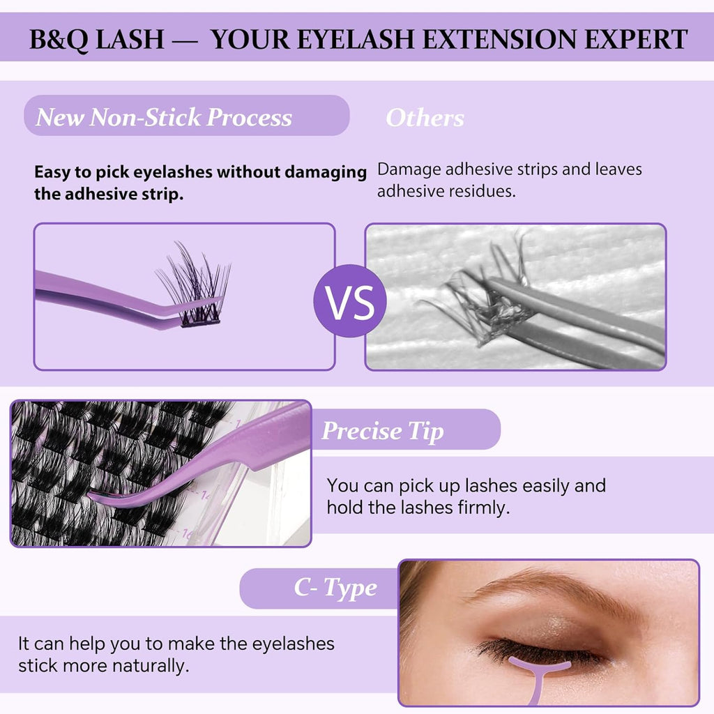 3PCS Eyelash Applicator Tool Kit – Purple