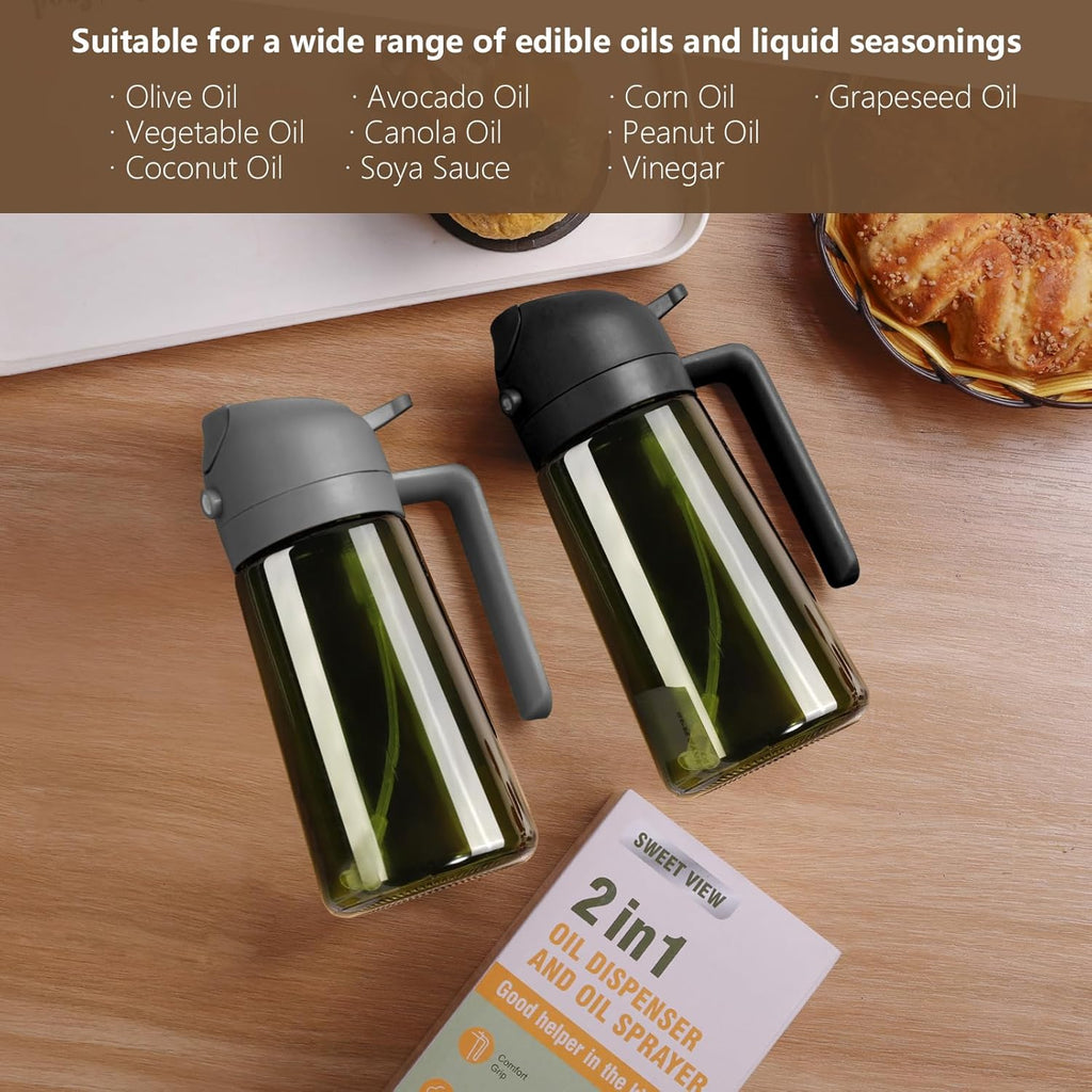 16oz Glass Olive Oil Dispenser & Sprayer