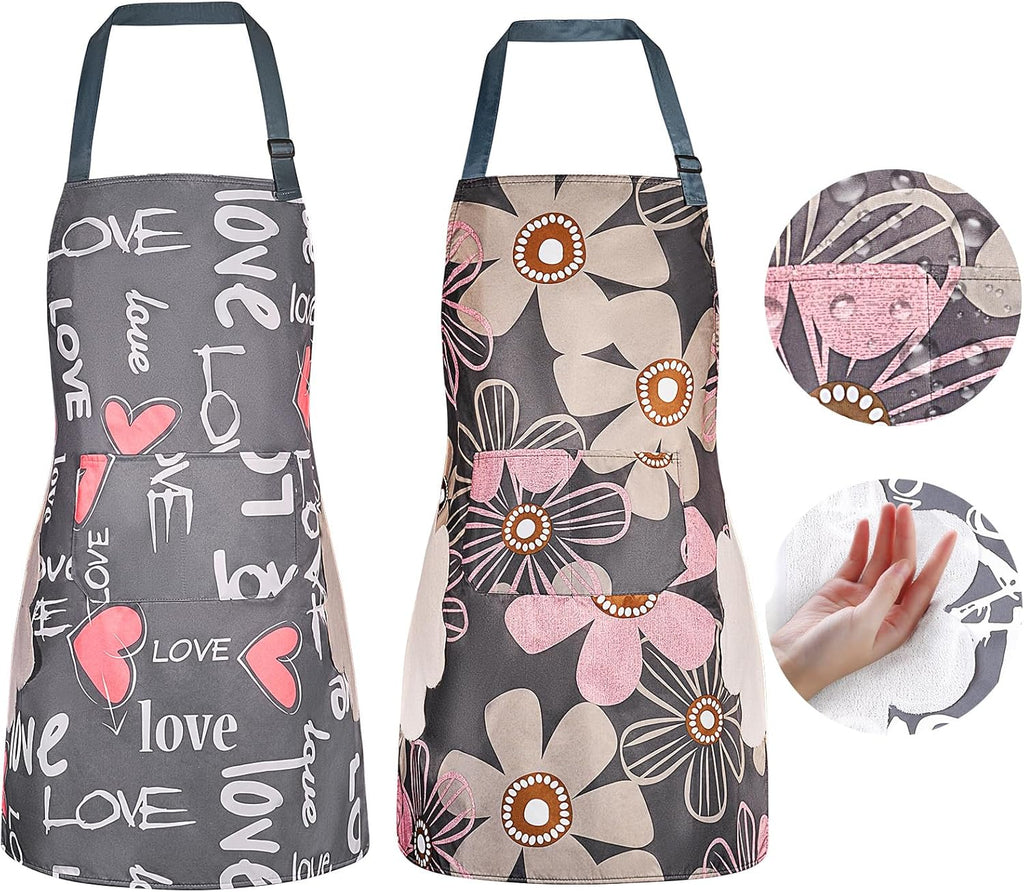 2-Pack Women’s Floral Waterproof Aprons