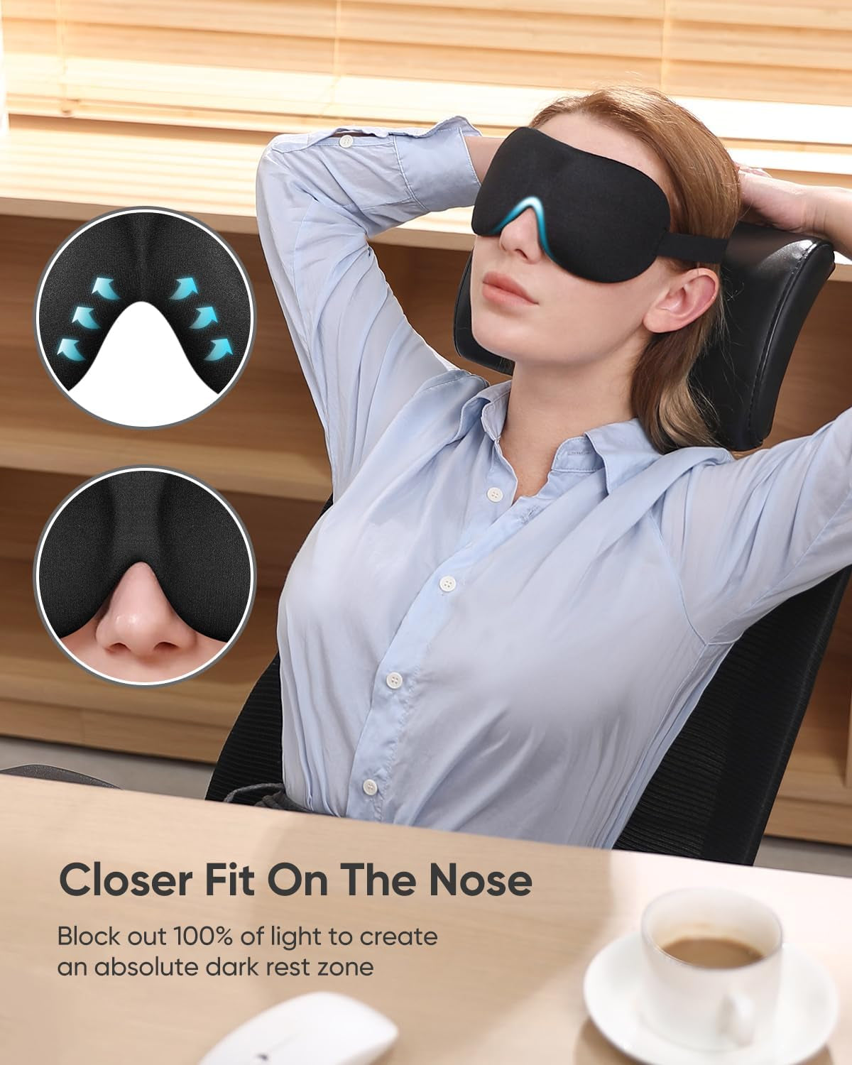 3-Pack 3D Blackout Sleep Masks for Side Sleepers