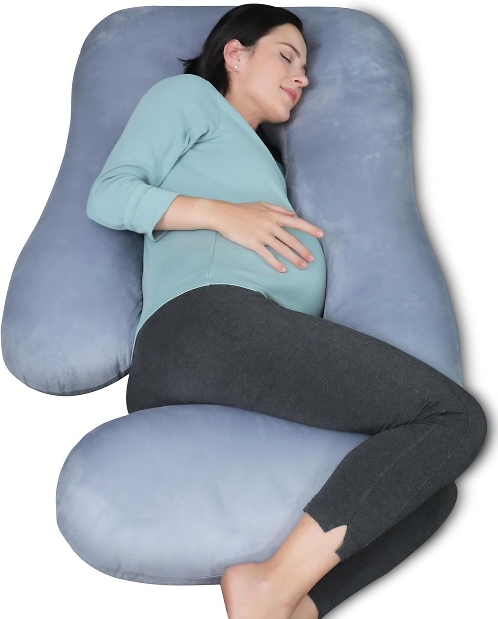 Pregnancy Pillows for Sleeping - 57 Inch U Shaped Full Body Maternity Pillow with Removable Cover - Support for Back, Legs, Belly, Hips - Pregnancy Pillow for Women - Grey