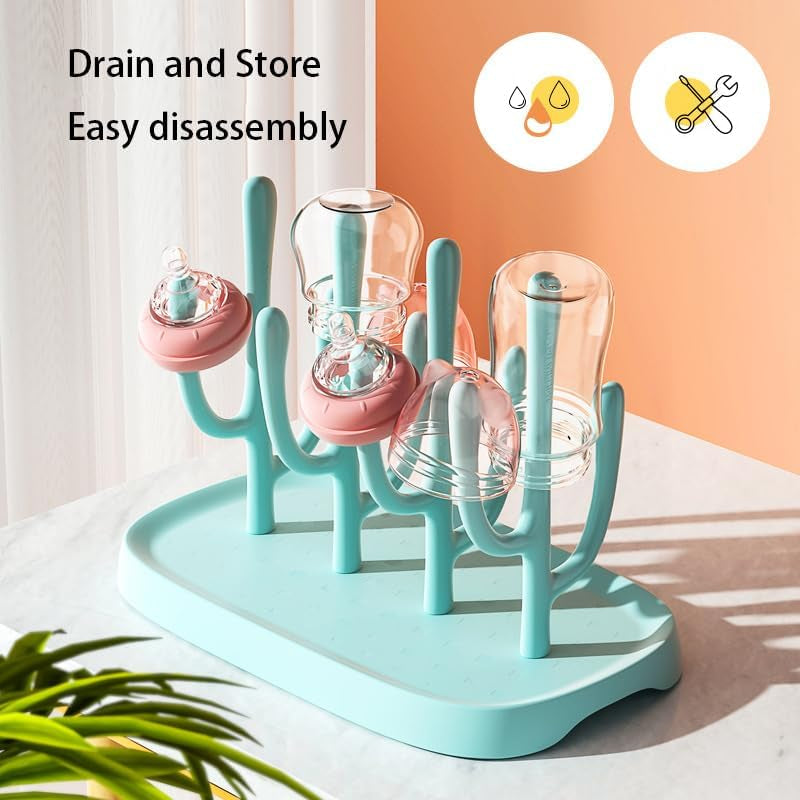 Pink Baby Bottle Drying Rack, Portable Bottle Holder for Baby Accessories