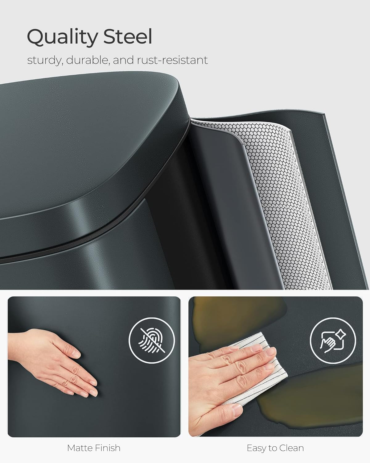 8-Gallon Stainless Steel Step Trash Can – Green