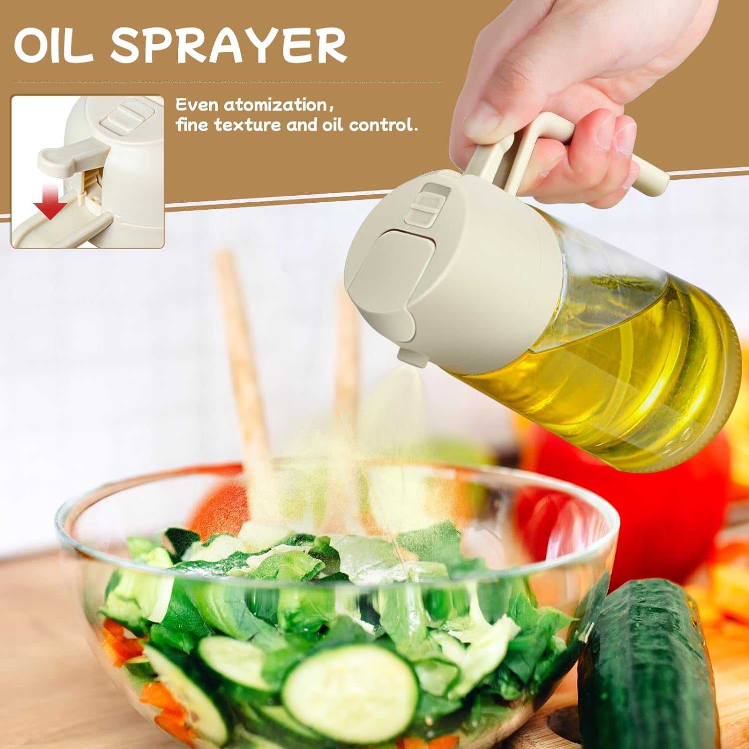 2-Pack Oil Sprayer & Dispenser – 16oz