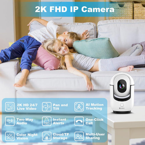 2K Pan/Tilt Indoor Security Camera – Wifi