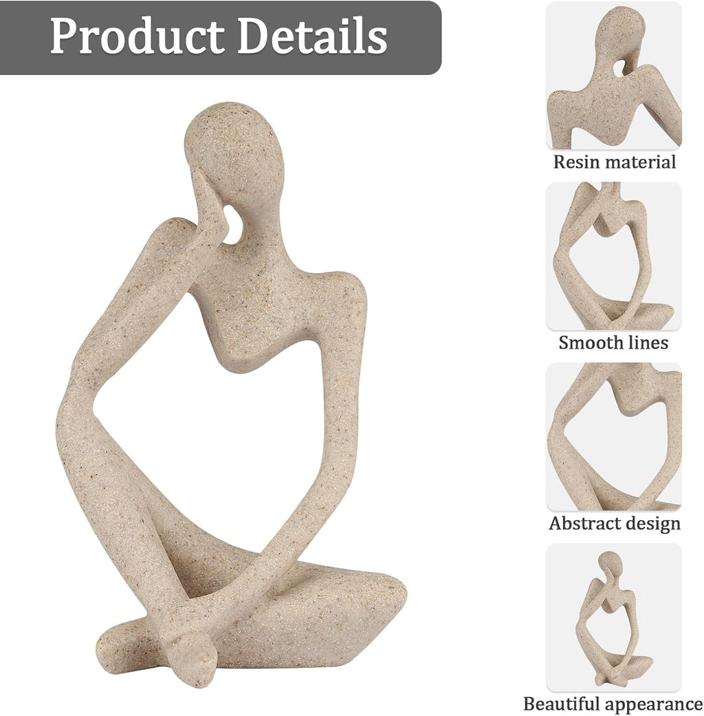 Sandstone Thinker Sculpture – Small Abstract Decor