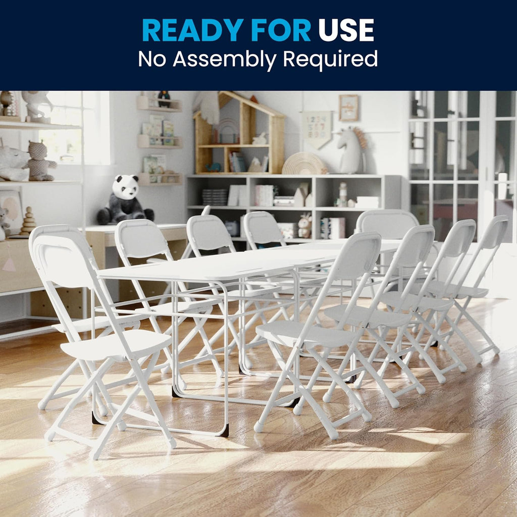 2-Pack Kids Folding Chairs White Plastic