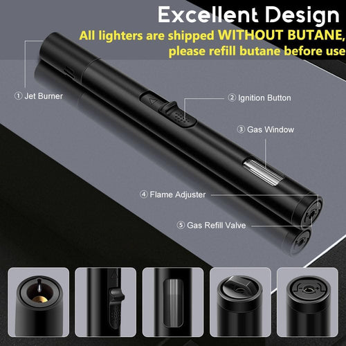 2-Pack Refillable Butane Torch Lighters