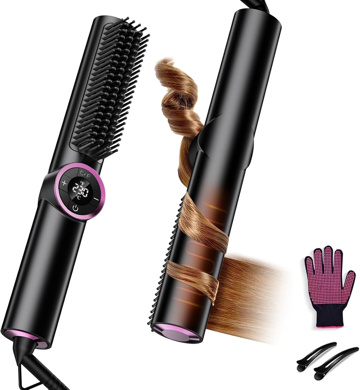 3-in-1 Hair Straightener & Curling Brush