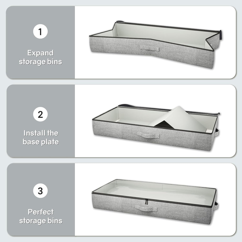 2-Pack Underbed Storage Bins Low Profile