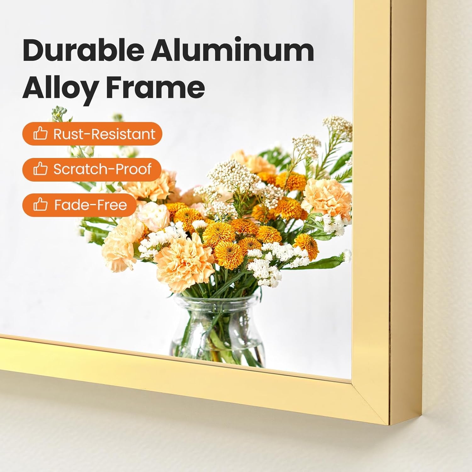 20"x30" Gold Arched Bathroom Mirror – HD Glass