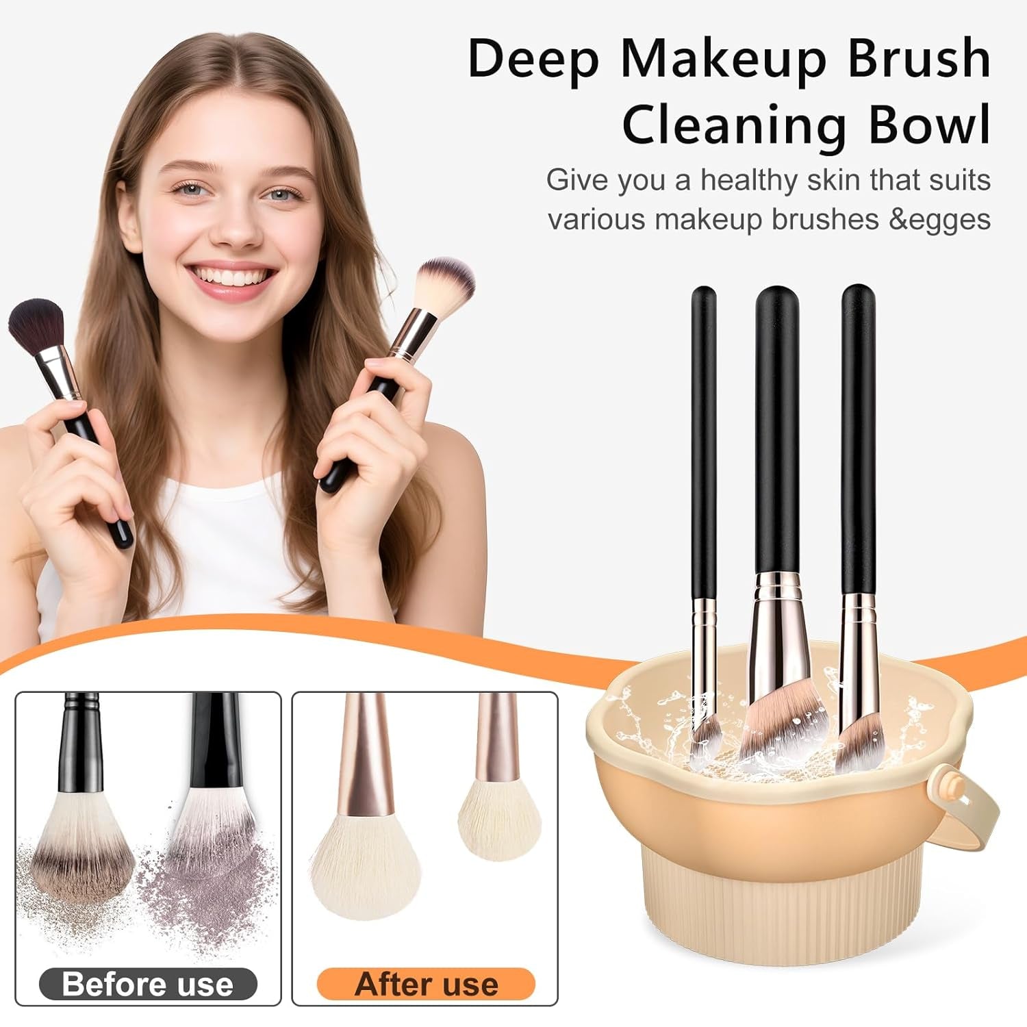 3-in-1 Makeup Brush Cleaner Mat & Bowl