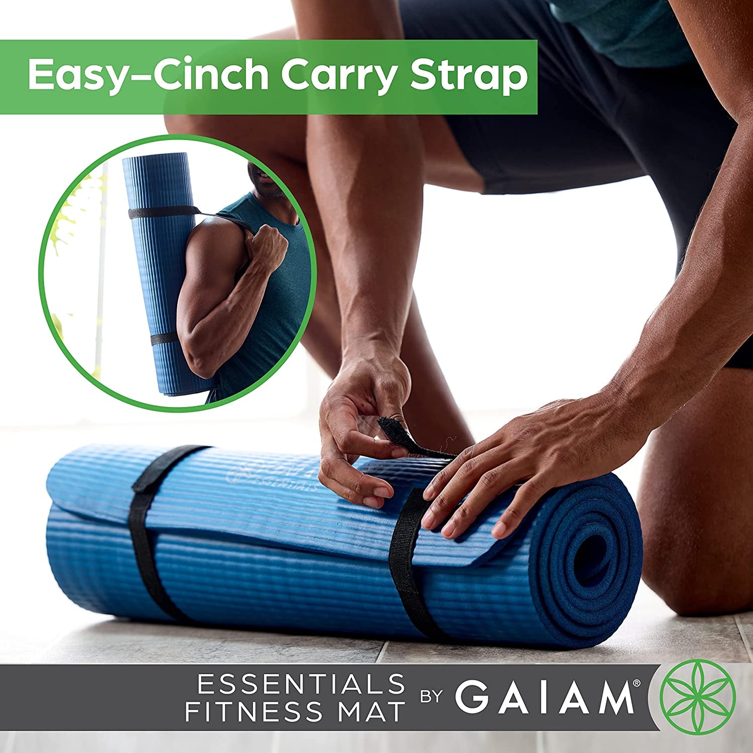 Thick Yoga & Pilates Exercise Mat with Strap