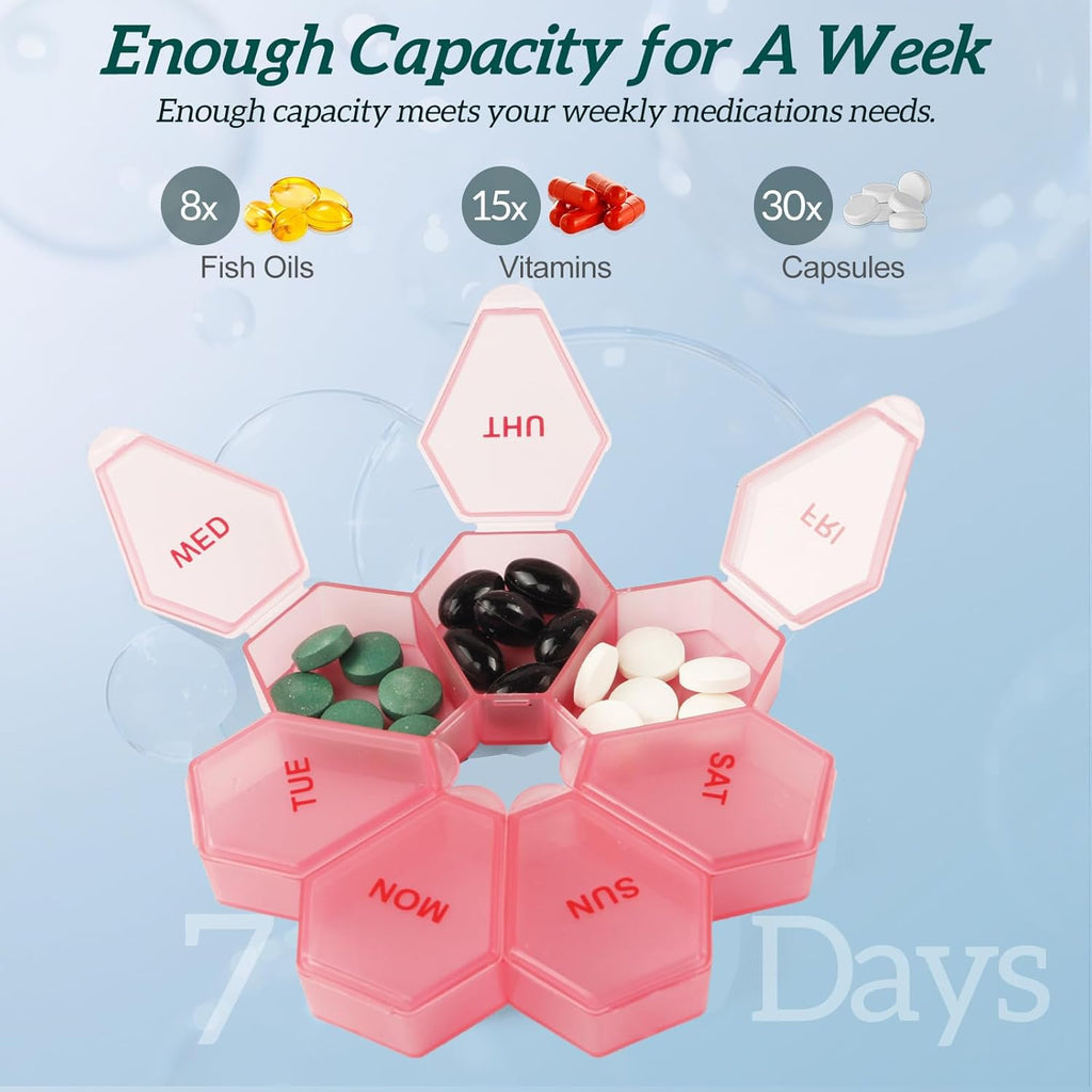 7-Day Weekly Pill Organizer & Vitamin Case