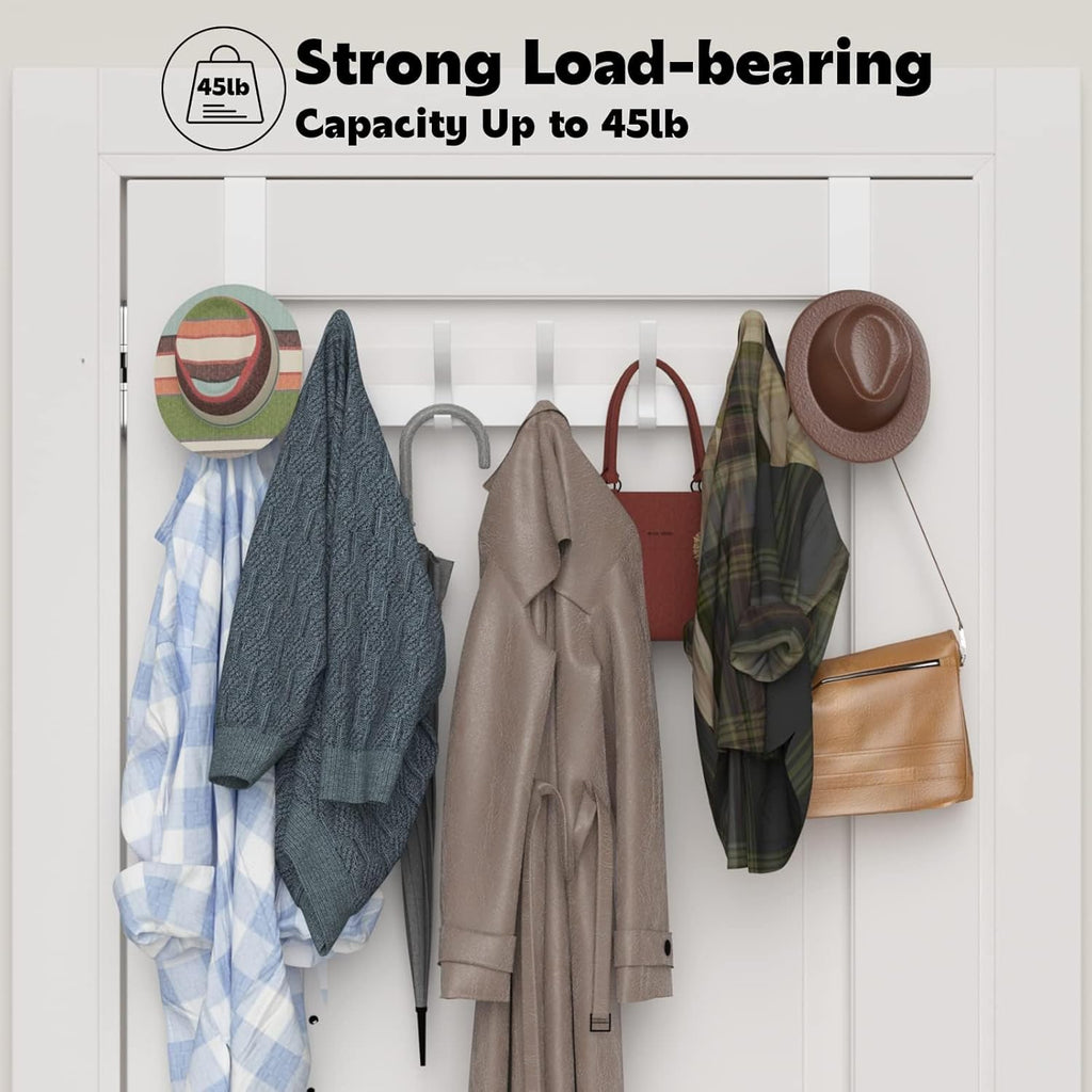 Over-the-Door Hooks 12-Hook White Hanger