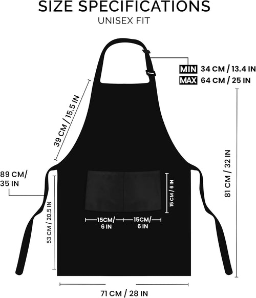 2-Pack Adjustable Bib Aprons with Pockets