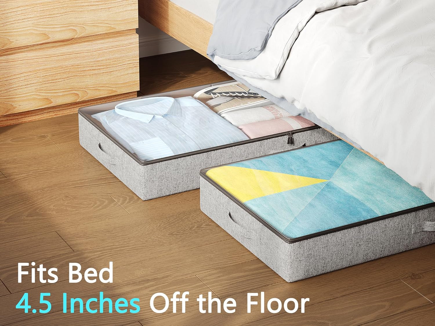 2-Pack Underbed Storage Bins Low Profile