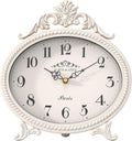 Vintage French-Style Table Clock – Antique White