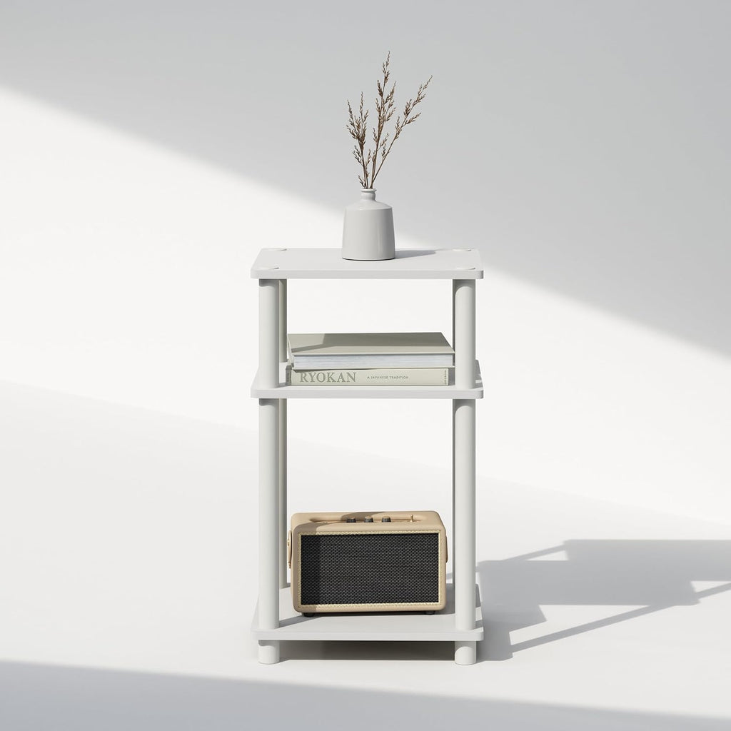 Turn-N-Tube 3-Tier Nightstand – White