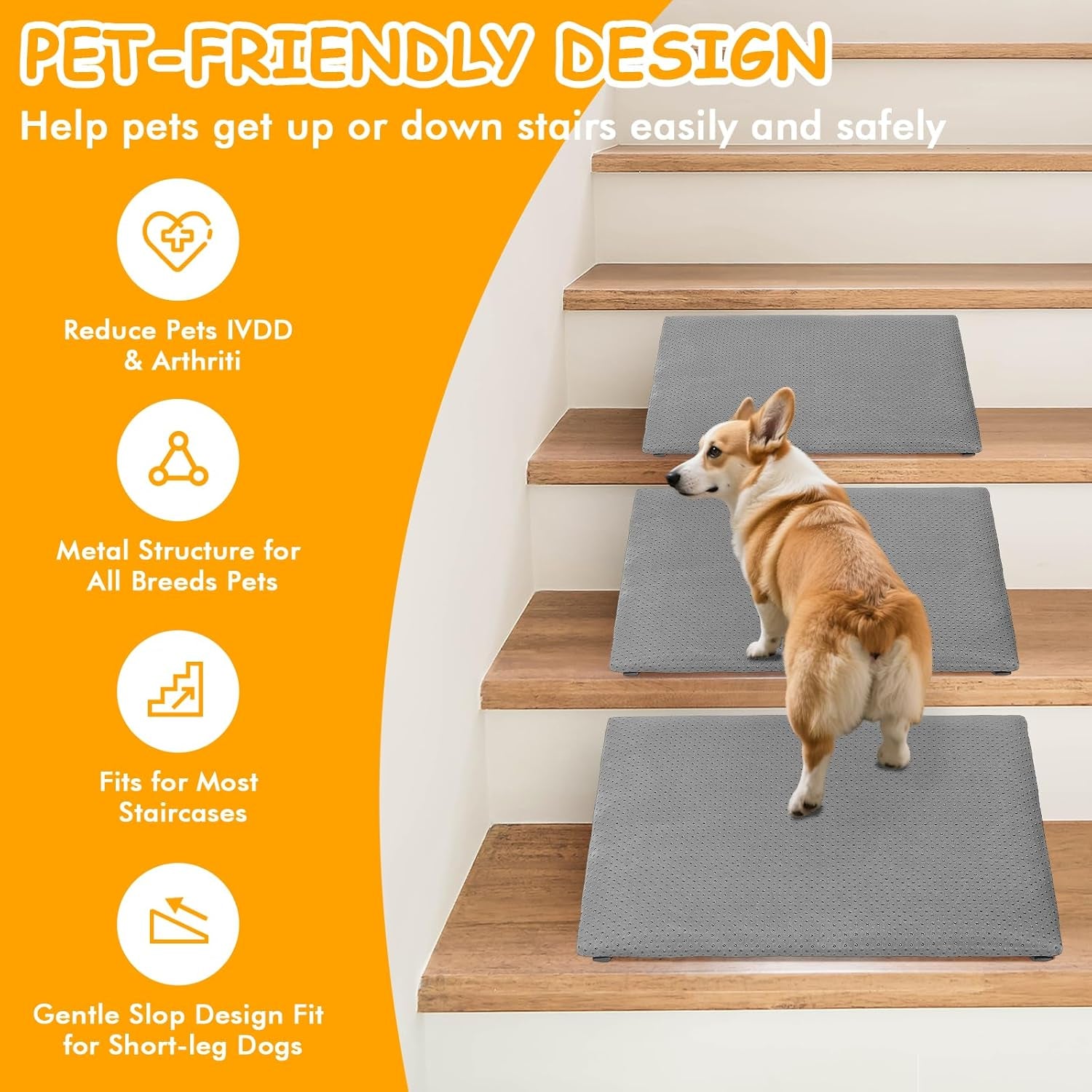 3-Pack Non-Slip Dog Ramp Stairs for Pets