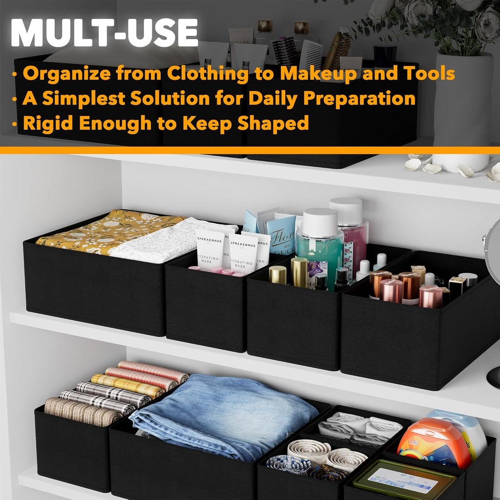 12-Pack Drawer Organizer Bins, Black