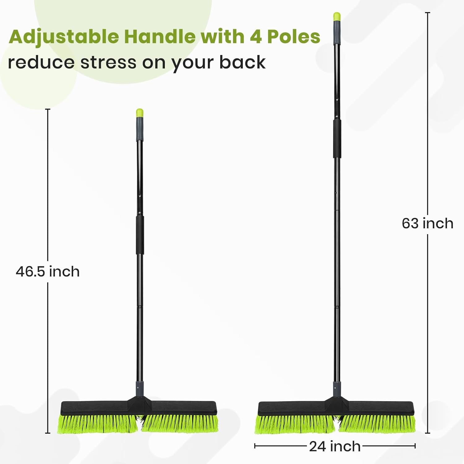 3-Pack 24" Push Broom with 63" Handle