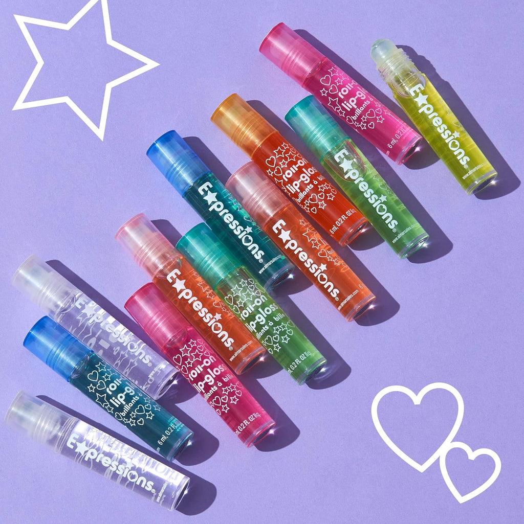 12Pc Roll-On Lip Gloss Set with Carrying Case