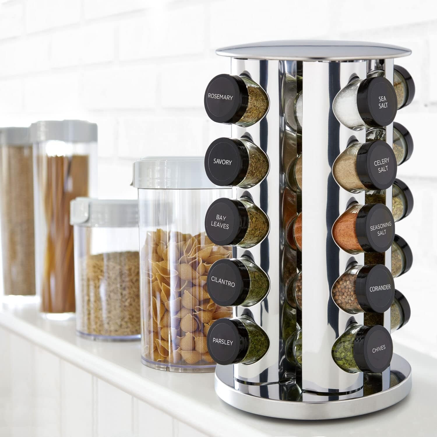 20-Jar Revolving Spice Rack with Free Refills
