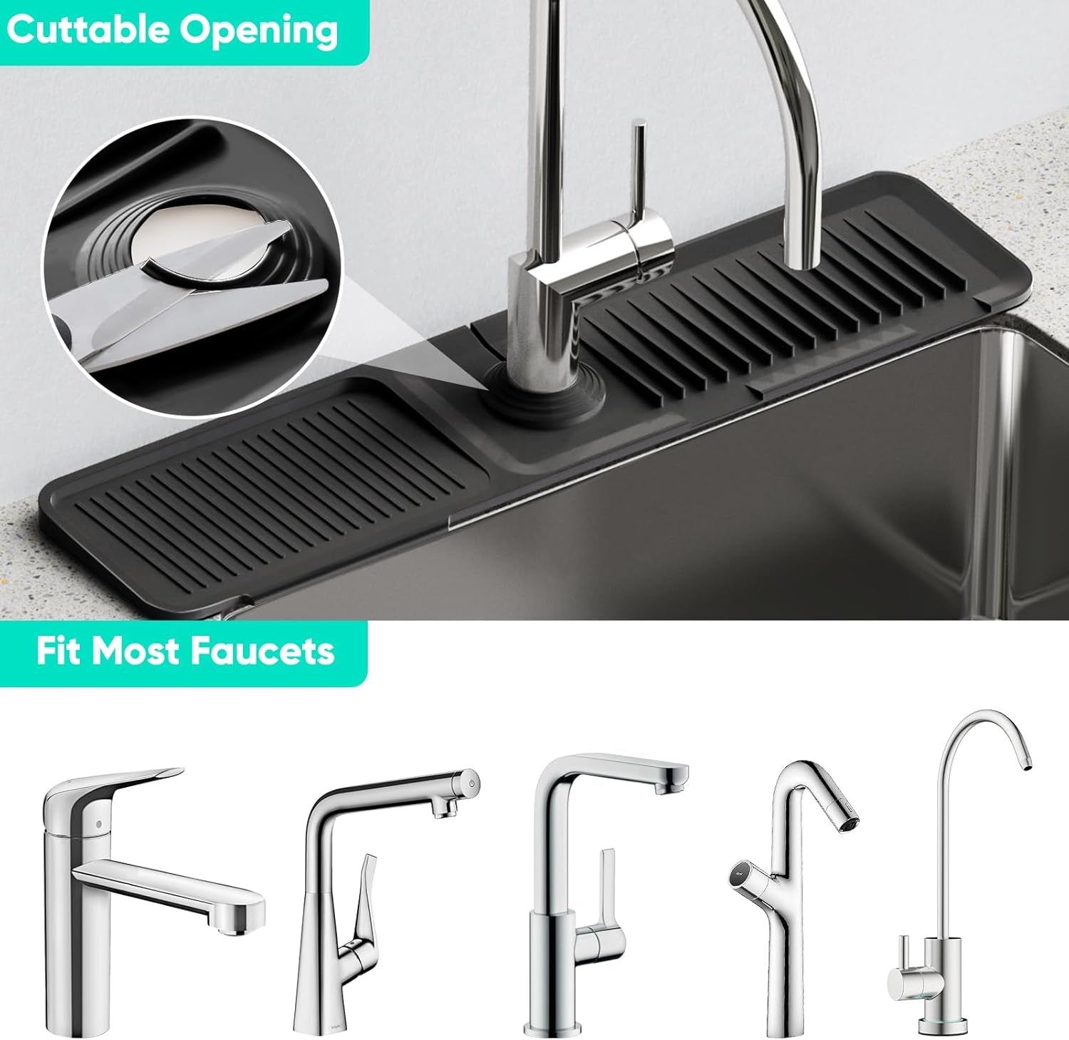 24-Inch Silicone Kitchen Faucet Mat