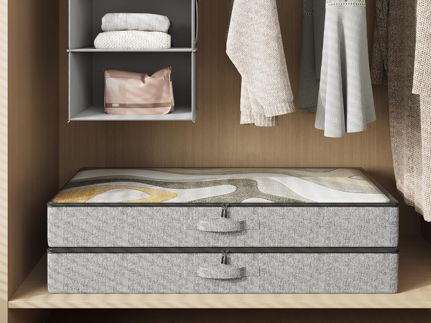 2-Pack Underbed Storage Bins Low Profile