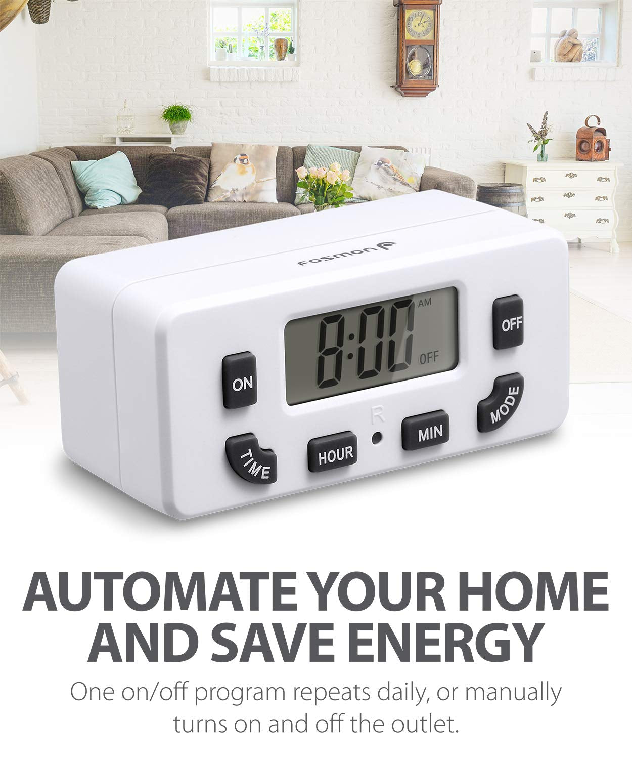2-Pack 24-Hour Digital Timer Outlet with LCD