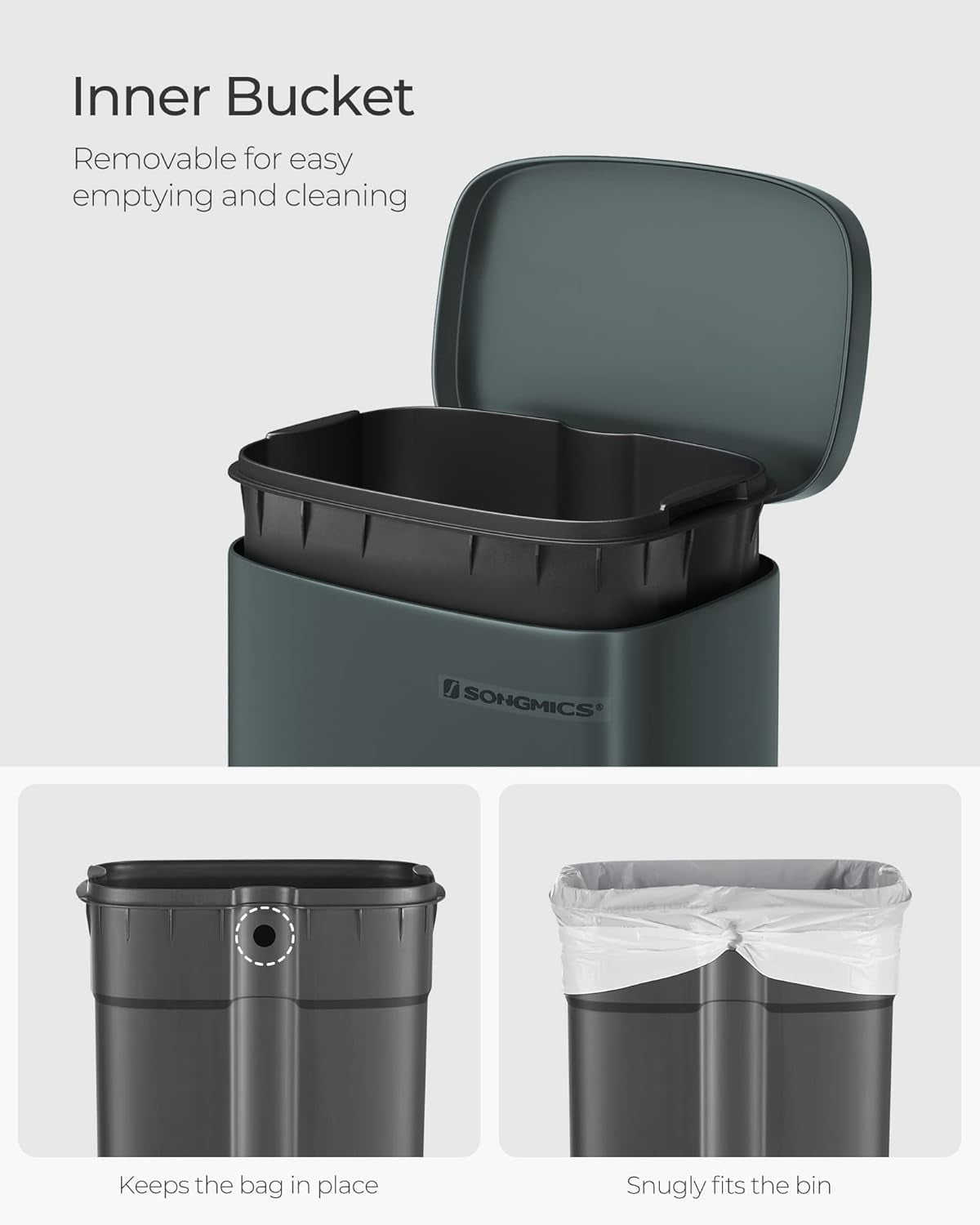8-Gallon Stainless Steel Step Trash Can – Green