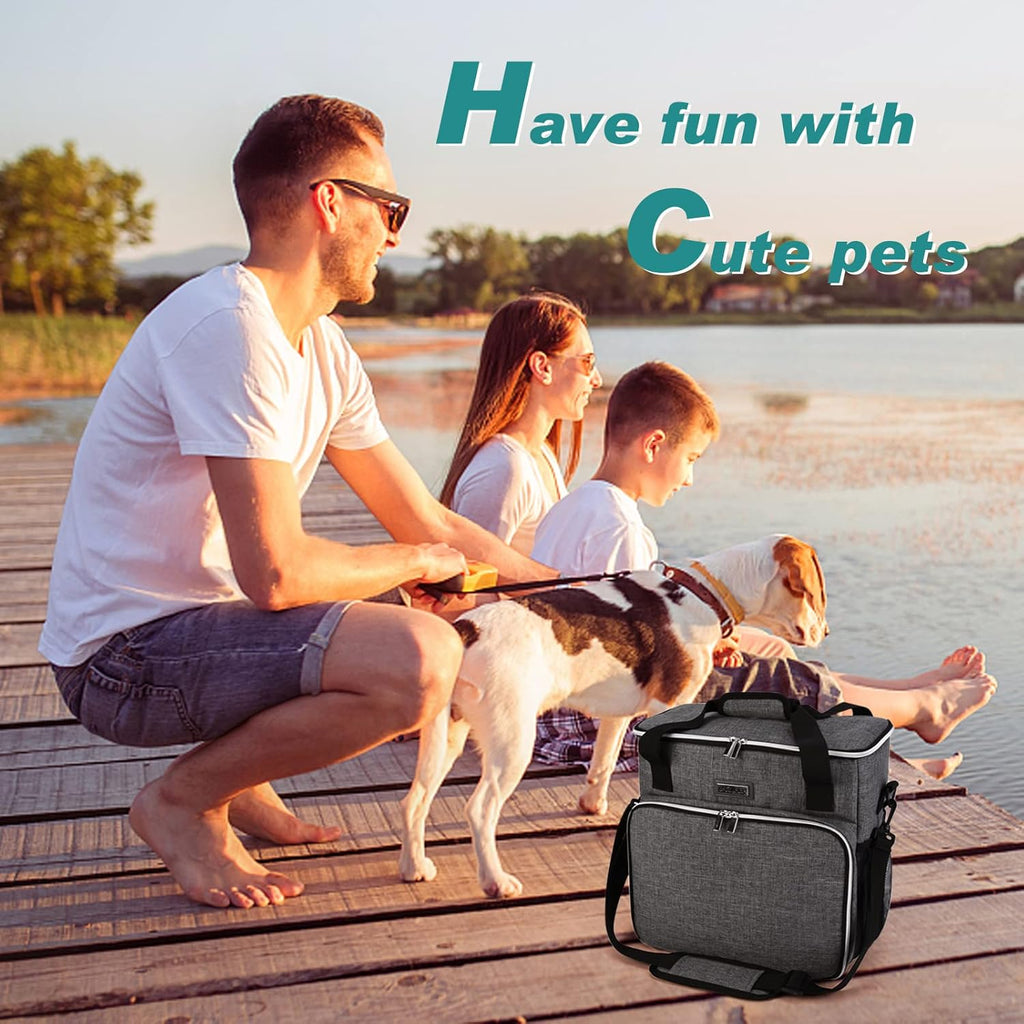 Dog Travel Bag with Bowls & Containers