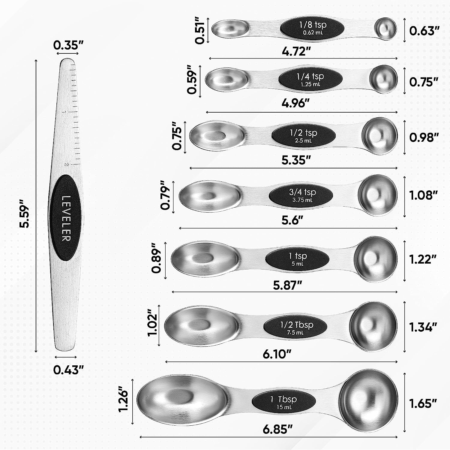 15-Piece Magnetic Measuring Cups & Spoons Set