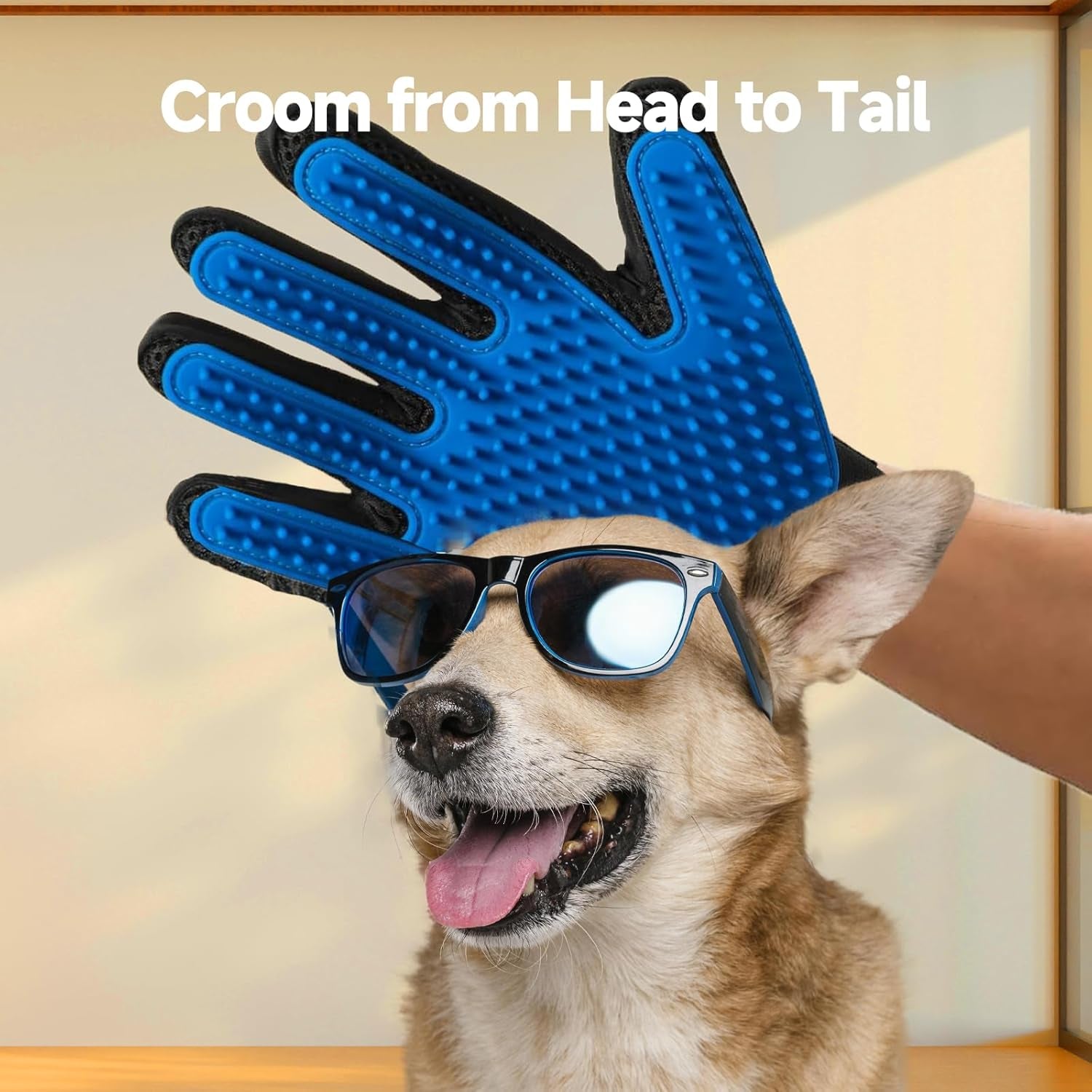 Pet Grooming Hair Removal Gloves 2-Pack