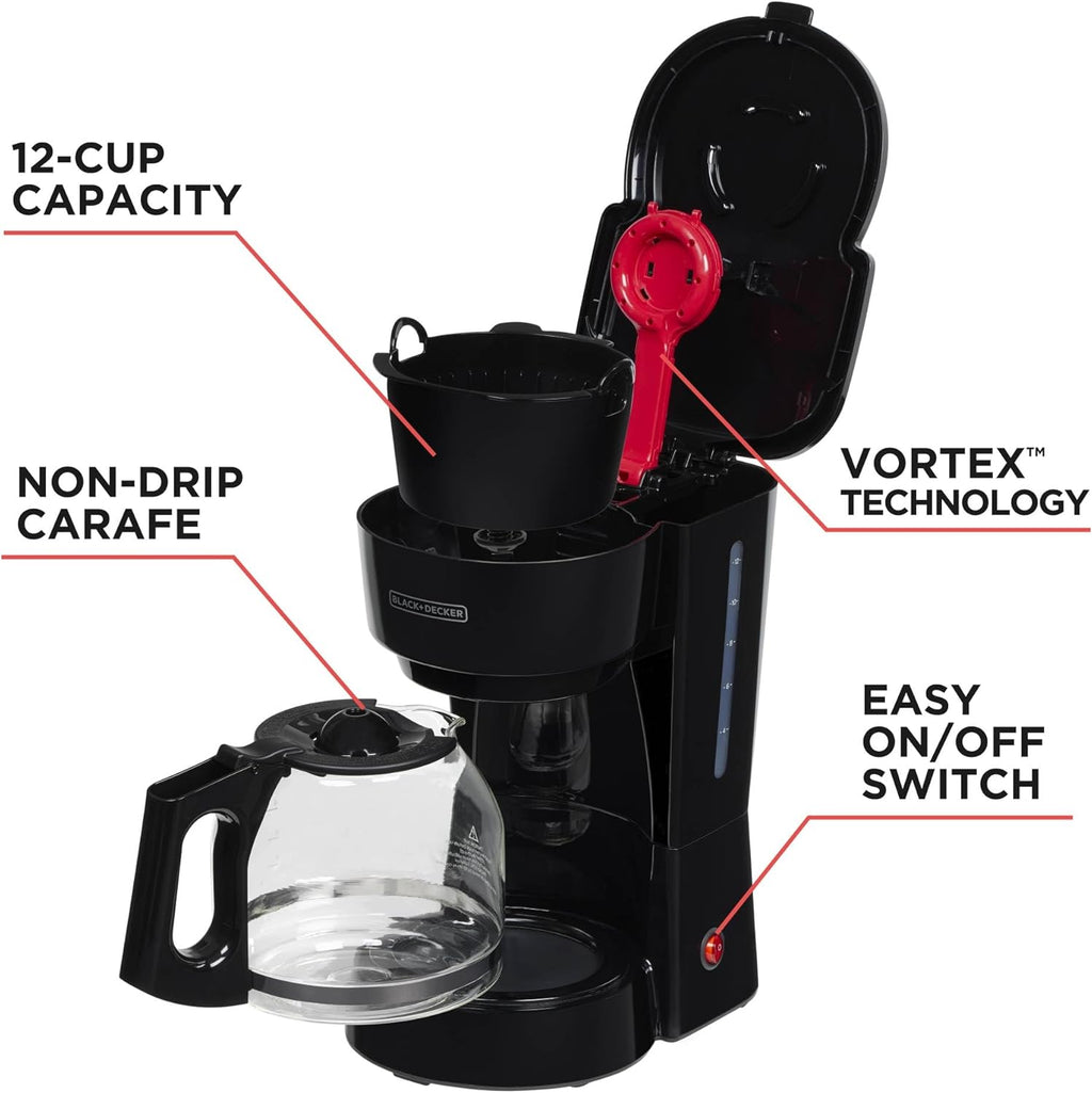 12-Cup Coffee Maker with Non-Drip Carafe