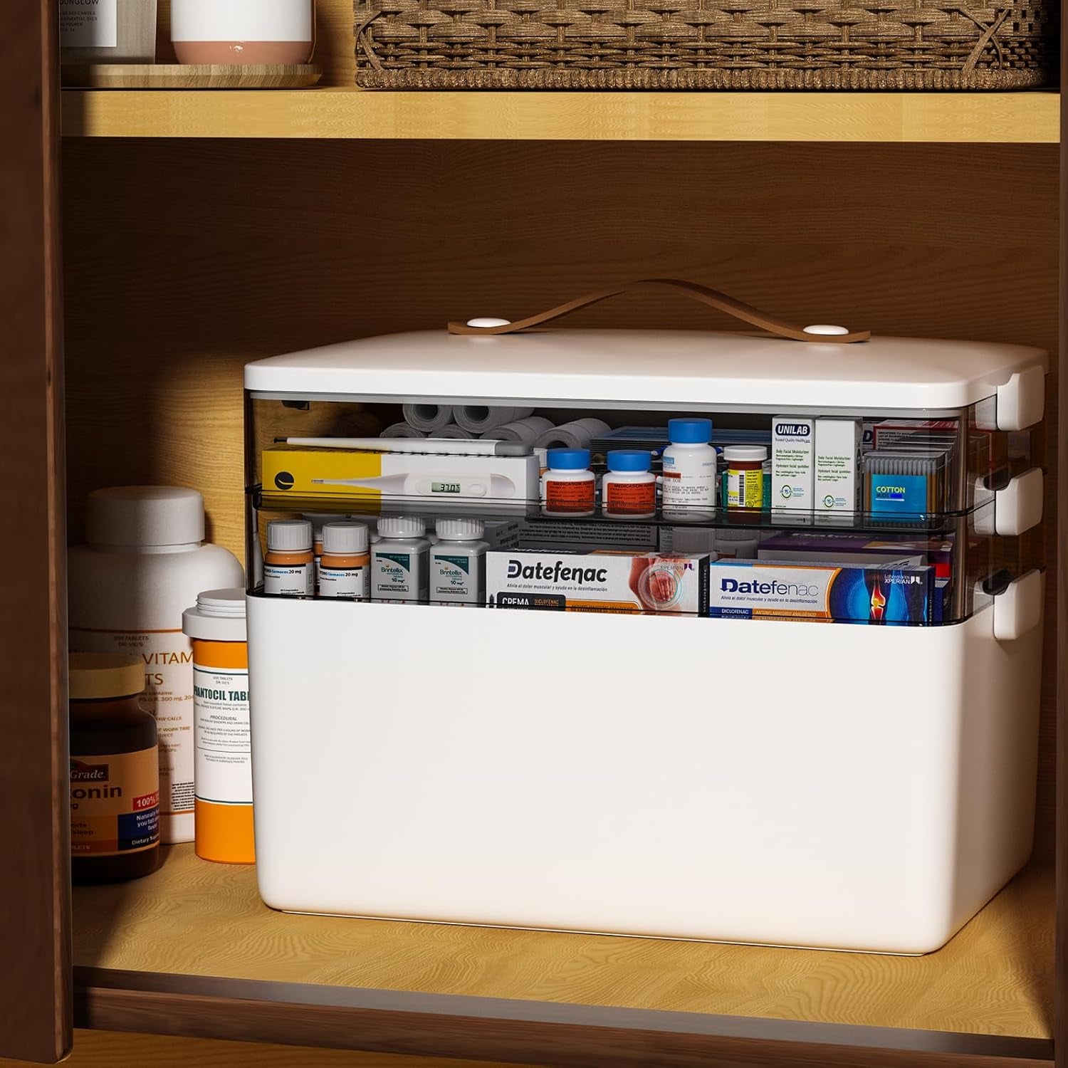 3-Tier Portable Medicine Storage Box Cabinet