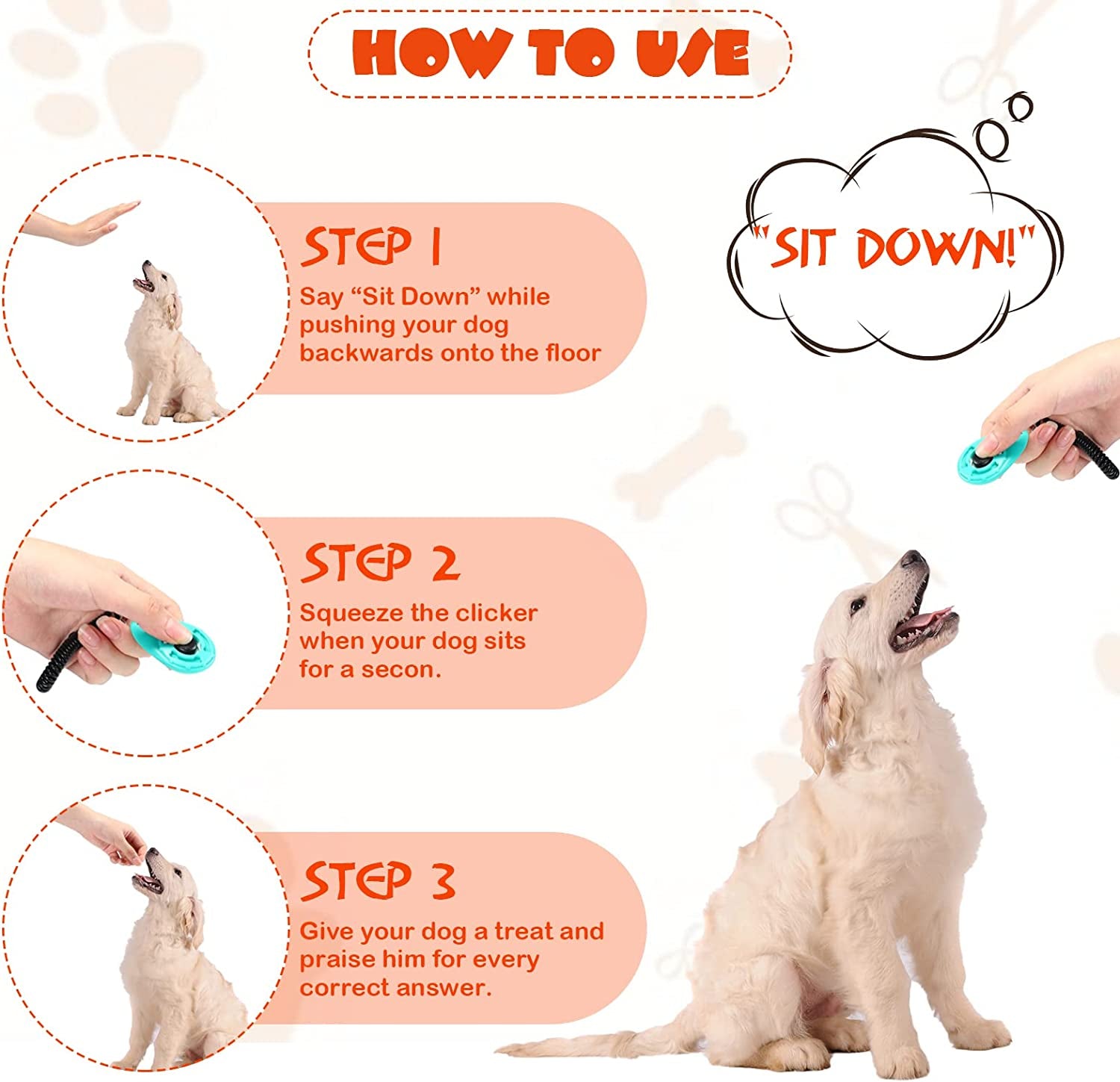 30 PCS Dog Training Clicker with Wrist Strap