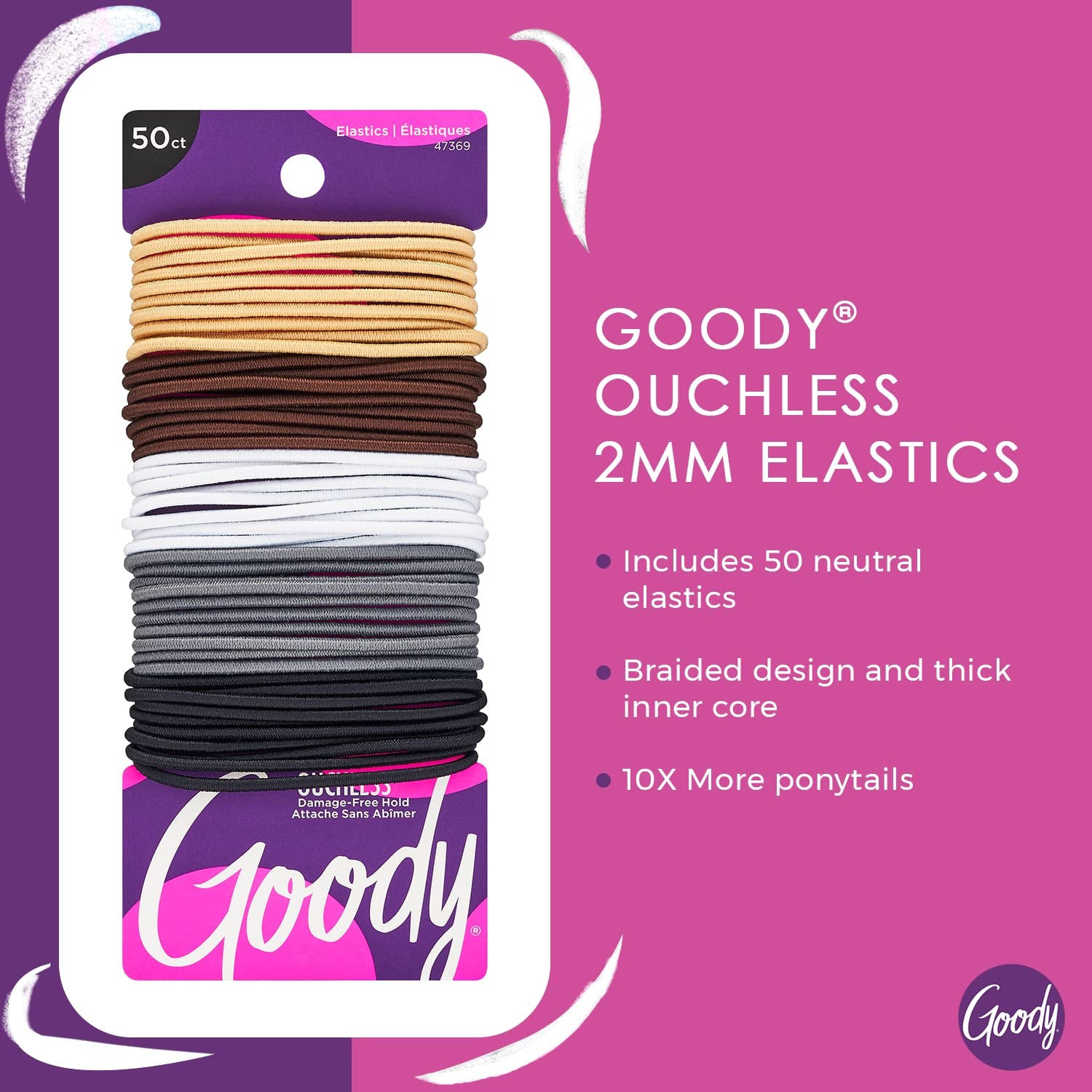 Ouchless Hair Elastics 50-Pack